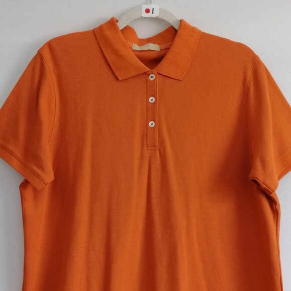 NWT Kate Hill Mens Orange Everyday Comfy Spread Collared Polo Shirt Size X-Large - Picture 2 of 6